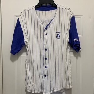 3/$15 Blue and White Striped Baseball Jersey Size Medium